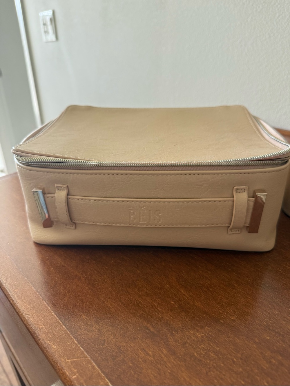BEIS Cream Toiletry Organizer with Top Handle and Zip